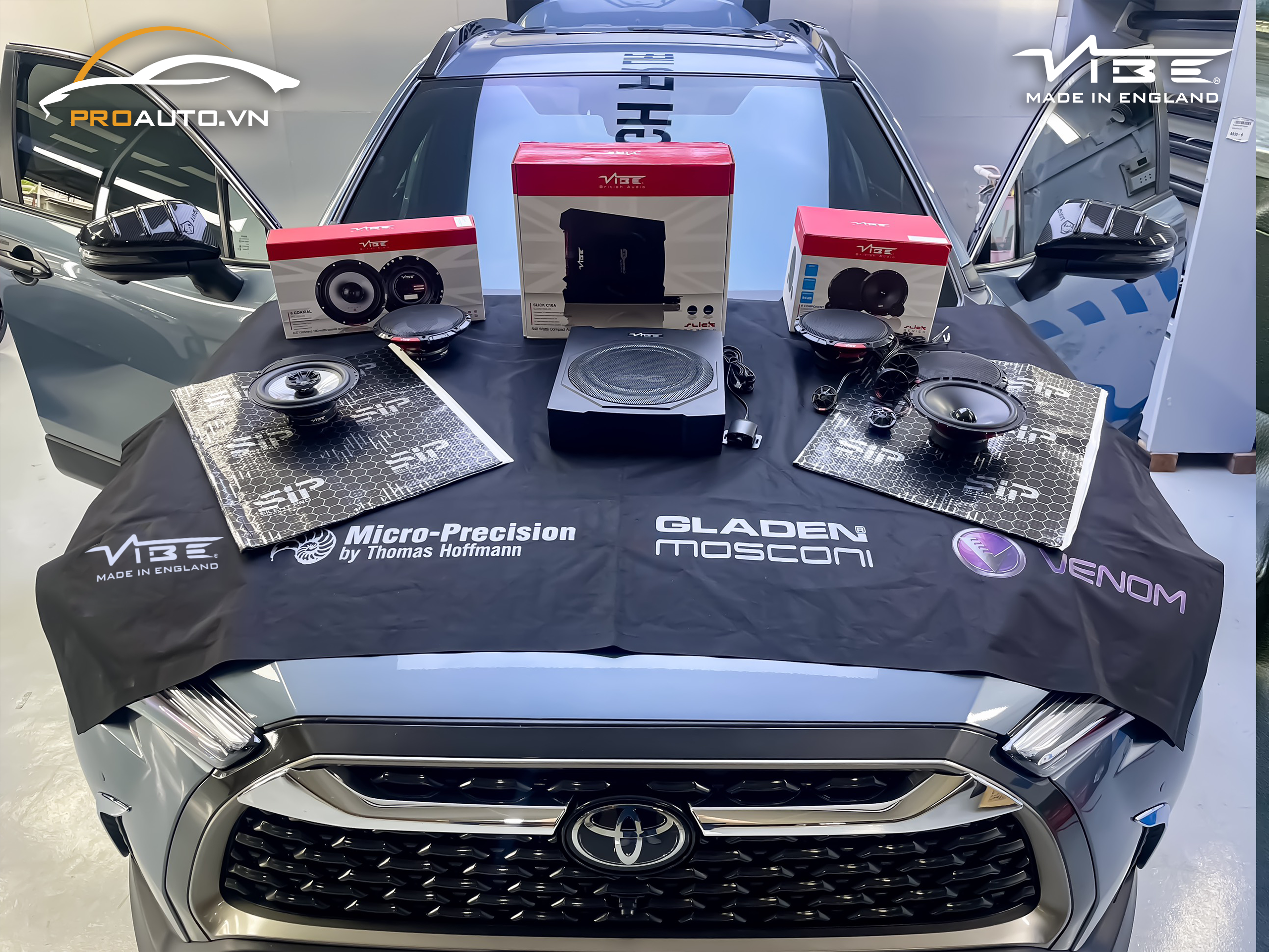 Hình ảnh nâng cấp âm thanh Vibe cho xe Toyota Cross